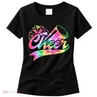Tie Dye Cheerleading Peace Love Cheer Women's T-Shirt thumb 0