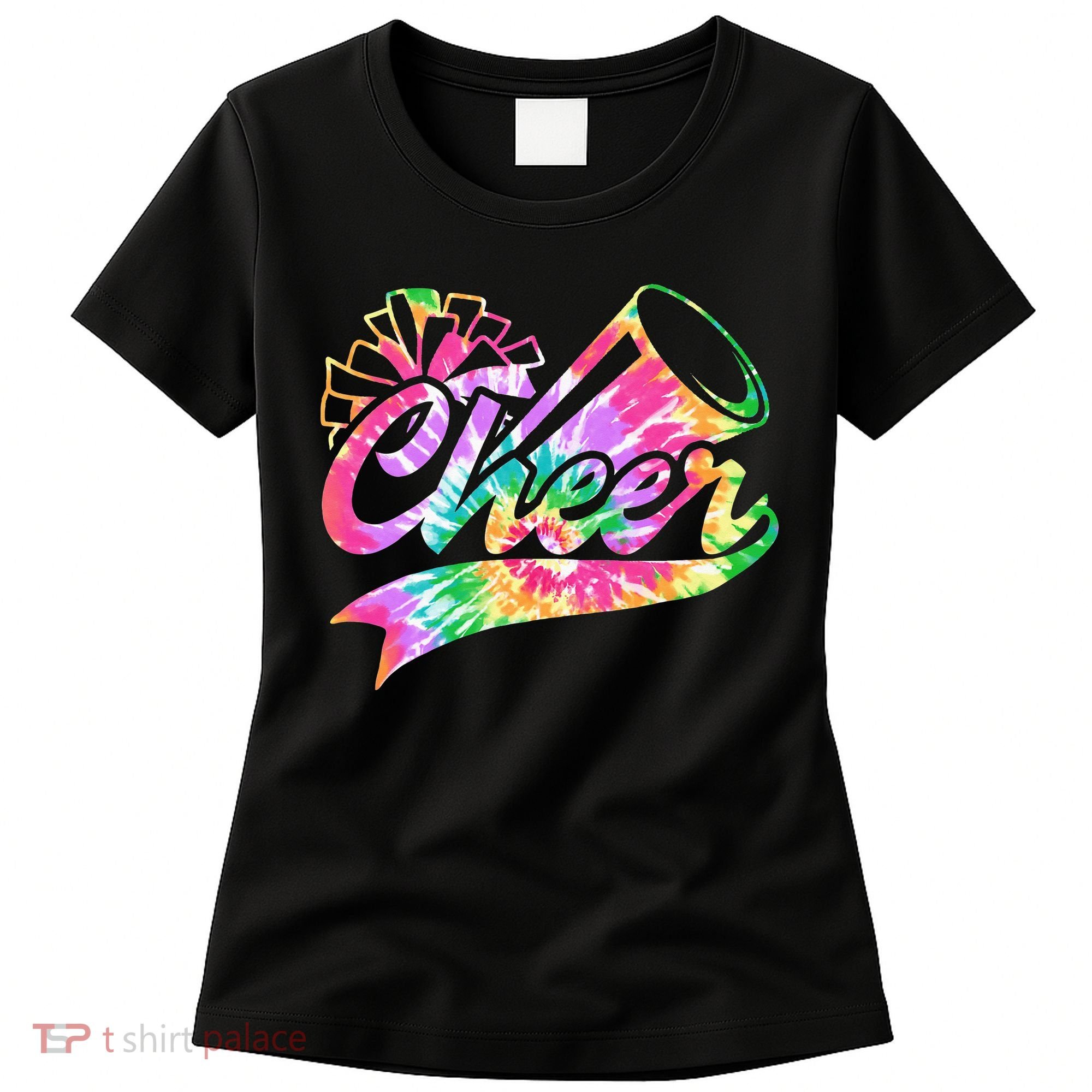 Tie Dye Cheerleading Peace Love Cheer Women's T-Shirt