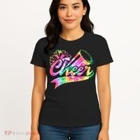 Tie Dye Cheerleading Peace Love Cheer Women's T-Shirt thumb 4
