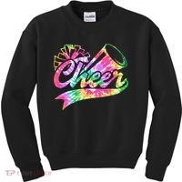 Tie Dye Cheerleading Peace Love Cheer Kids Sweatshirt thumb 0