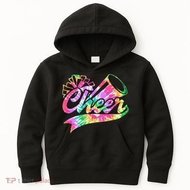 Tie Dye Cheerleading Peace Love Cheer Kids Hoodie