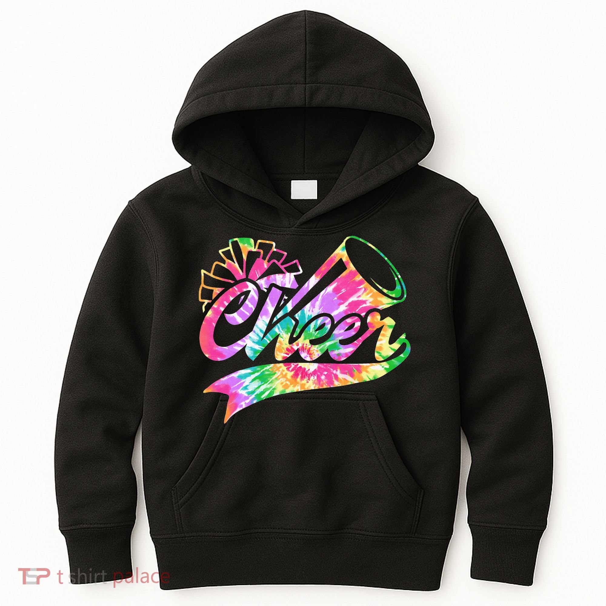 Tie Dye Cheerleading Peace Love Cheer Kids Hoodie