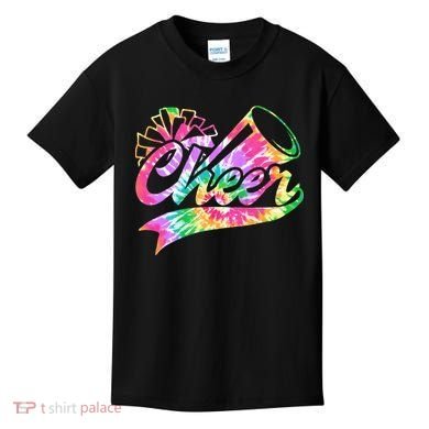 Tie Dye Cheerleading Peace Love Cheer Kids T-Shirt