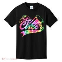 Tie Dye Cheerleading Peace Love Cheer Kids T-Shirt thumb 0