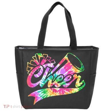 Tie Dye Cheerleading Peace Love Cheer Tote Bag