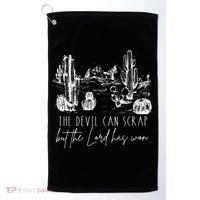 The Devil Can Scrap But The Lord Has Won Country Western Golf Towel thumb 0