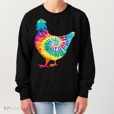 Tie Dye Chicken For Hippy Farmer Hobby Farm Gift Women's Sweatshirt