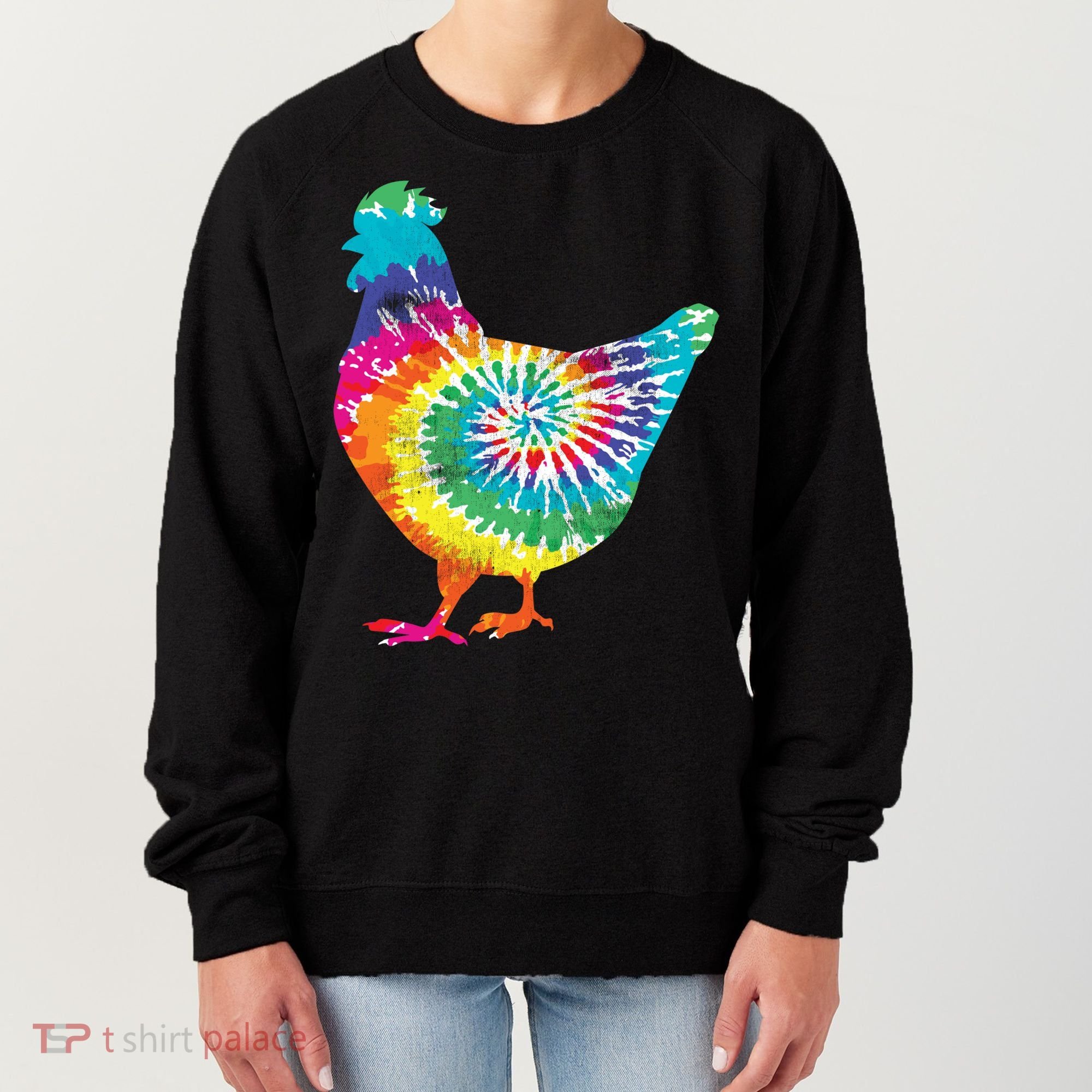 Tie Dye Chicken For Hippy Farmer Hobby Farm Gift Women's Sweatshirt