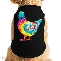 Tie Dye Chicken For Hippy Farmer Hobby Farm Gift Doggie Tank thumb 0