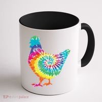 Tie Dye Chicken For Hippy Farmer Hobby Farm Gift Coffee Mug thumb 1
