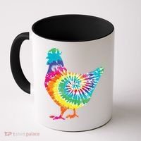 Tie Dye Chicken For Hippy Farmer Hobby Farm Gift Coffee Mug thumb 0
