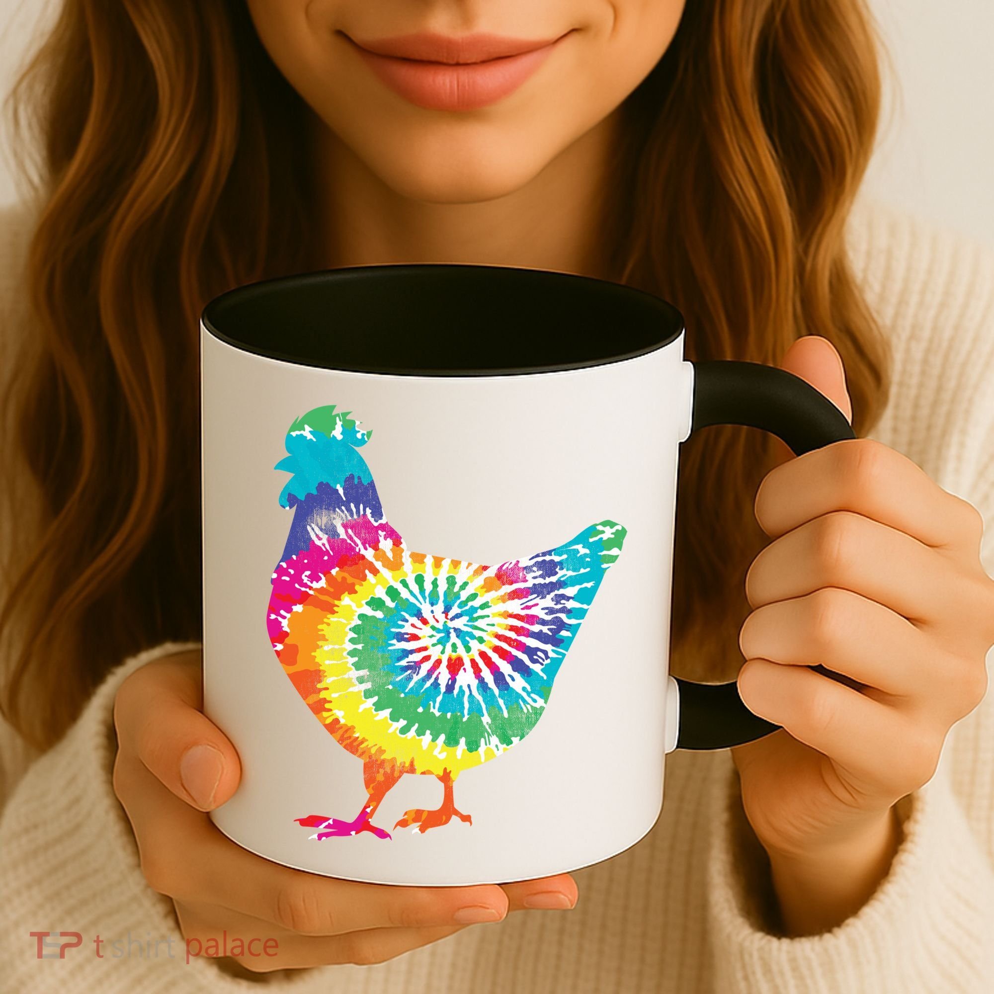 Tie Dye Chicken For Hippy Farmer Hobby Farm Gift Coffee Mug
