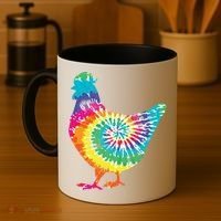 Tie Dye Chicken For Hippy Farmer Hobby Farm Gift Coffee Mug thumb 4