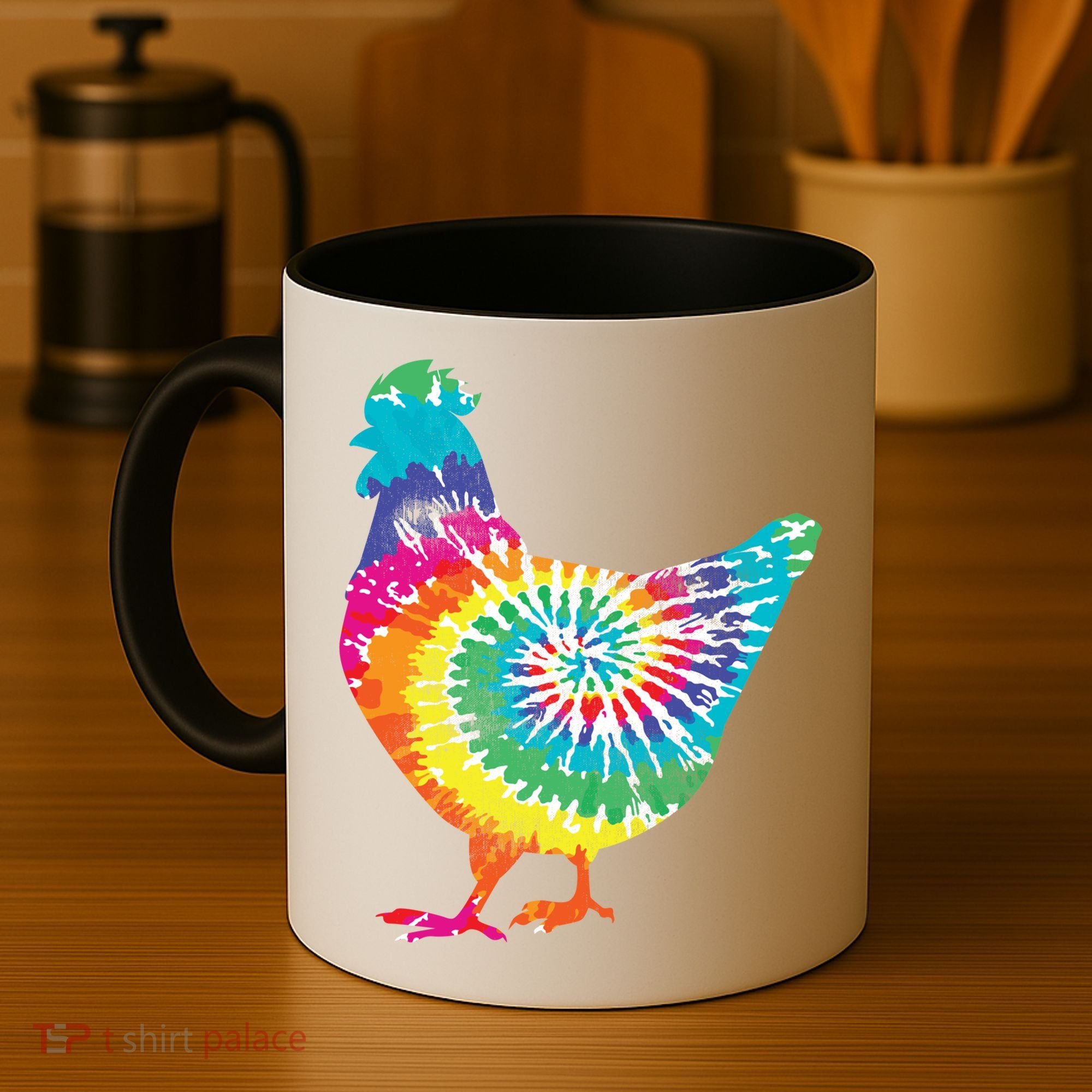 Tie Dye Chicken For Hippy Farmer Hobby Farm Gift Coffee Mug