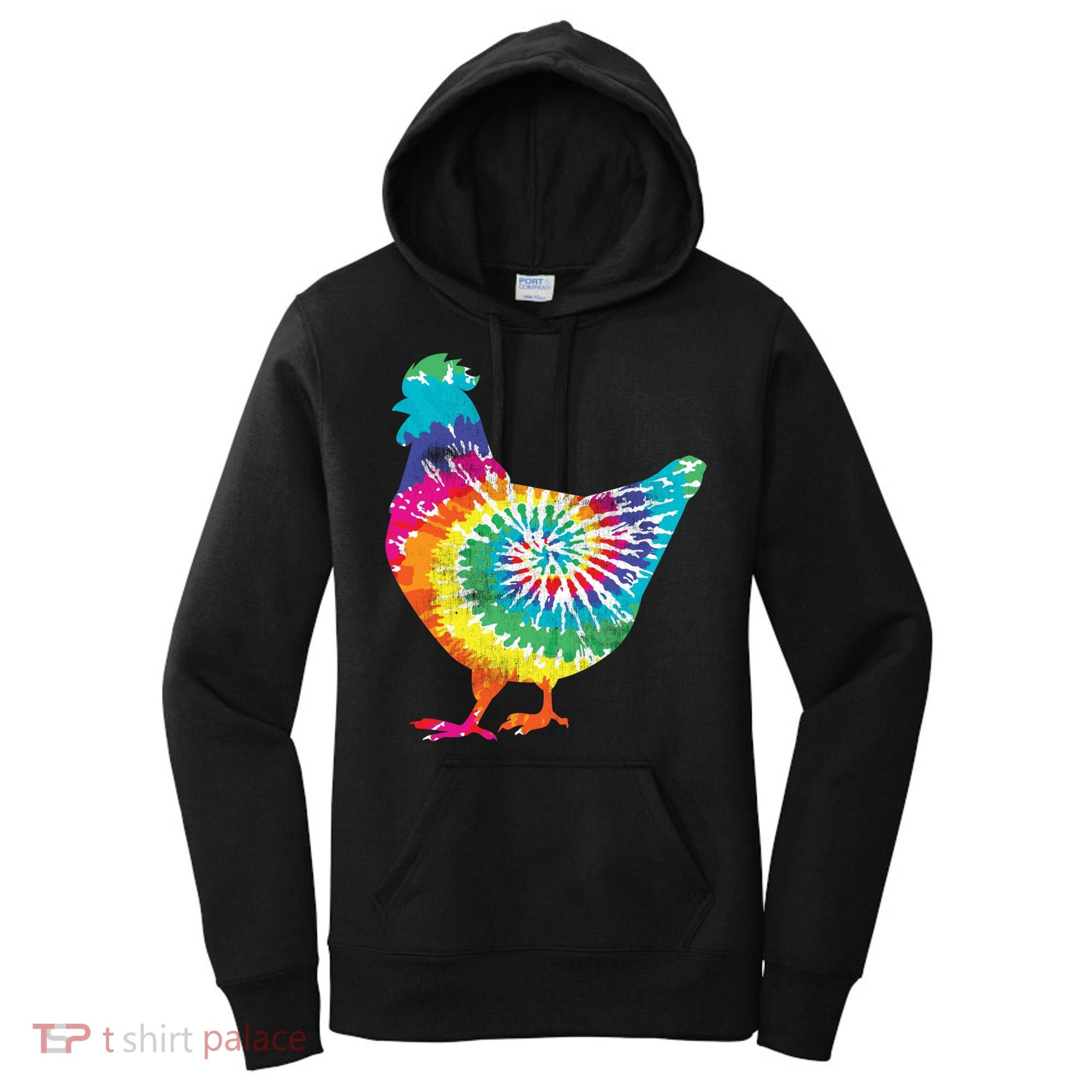 Tie Dye Chicken For Hippy Farmer Hobby Farm Gift Women's Hoodie