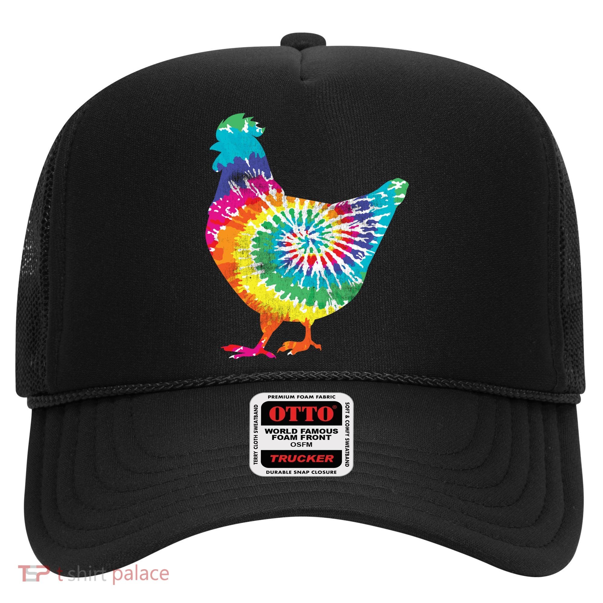 Tie Dye Chicken For Hippy Farmer Hobby Farm Gift Hat