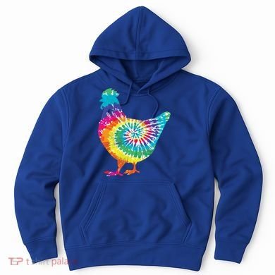 Tie Dye Chicken For Hippy Farmer Hobby Farm Gift Hoodie
