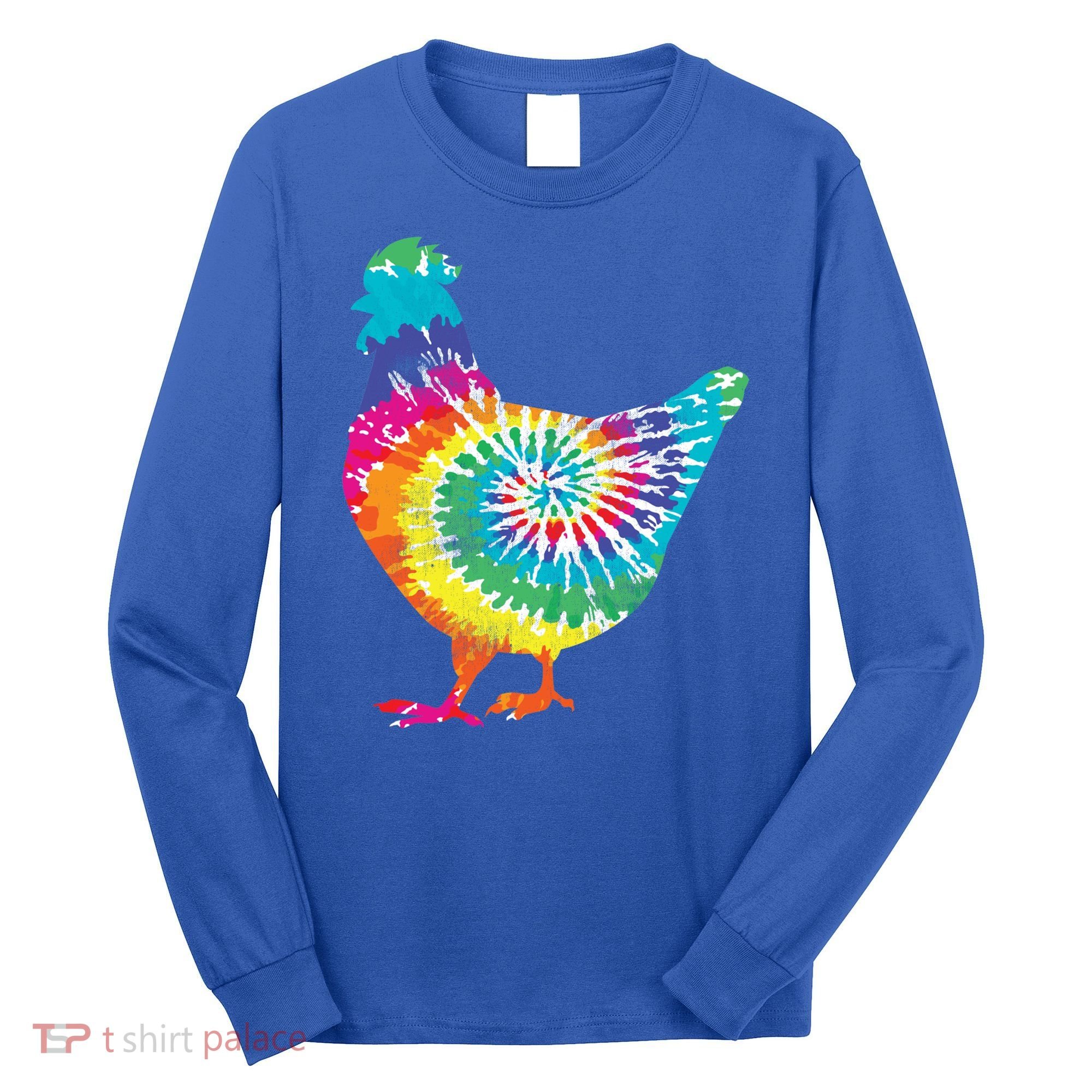 Tie Dye Chicken For Hippy Farmer Hobby Farm Gift Long Sleeve Shirt