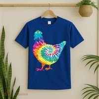 Tie Dye Chicken For Hippy Farmer Hobby Farm Gift T-Shirt thumb 2