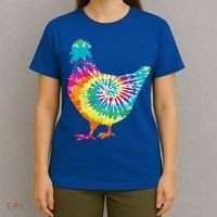 Tie Dye Chicken For Hippy Farmer Hobby Farm Gift T-Shirt thumb 4