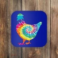 Tie Dye Chicken For Hippy Farmer Hobby Farm Gift Coaster thumb 0