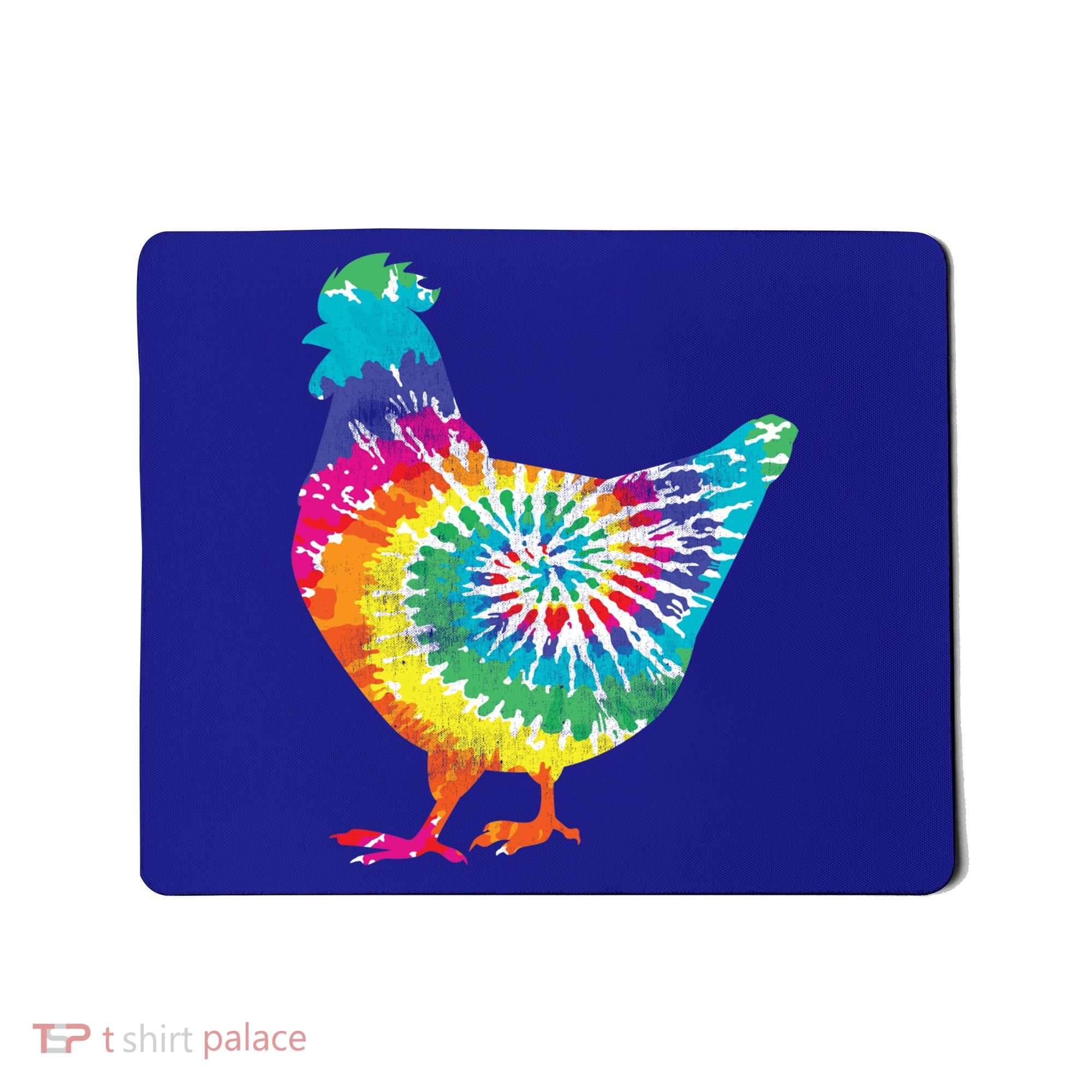 Tie Dye Chicken For Hippy Farmer Hobby Farm Gift Mousepad