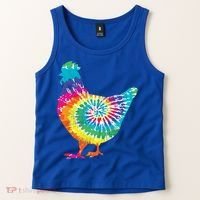 Tie Dye Chicken For Hippy Farmer Hobby Farm Gift Tank Top thumb 2