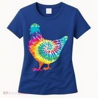 Tie Dye Chicken For Hippy Farmer Hobby Farm Gift Women's T-Shirt thumb 0