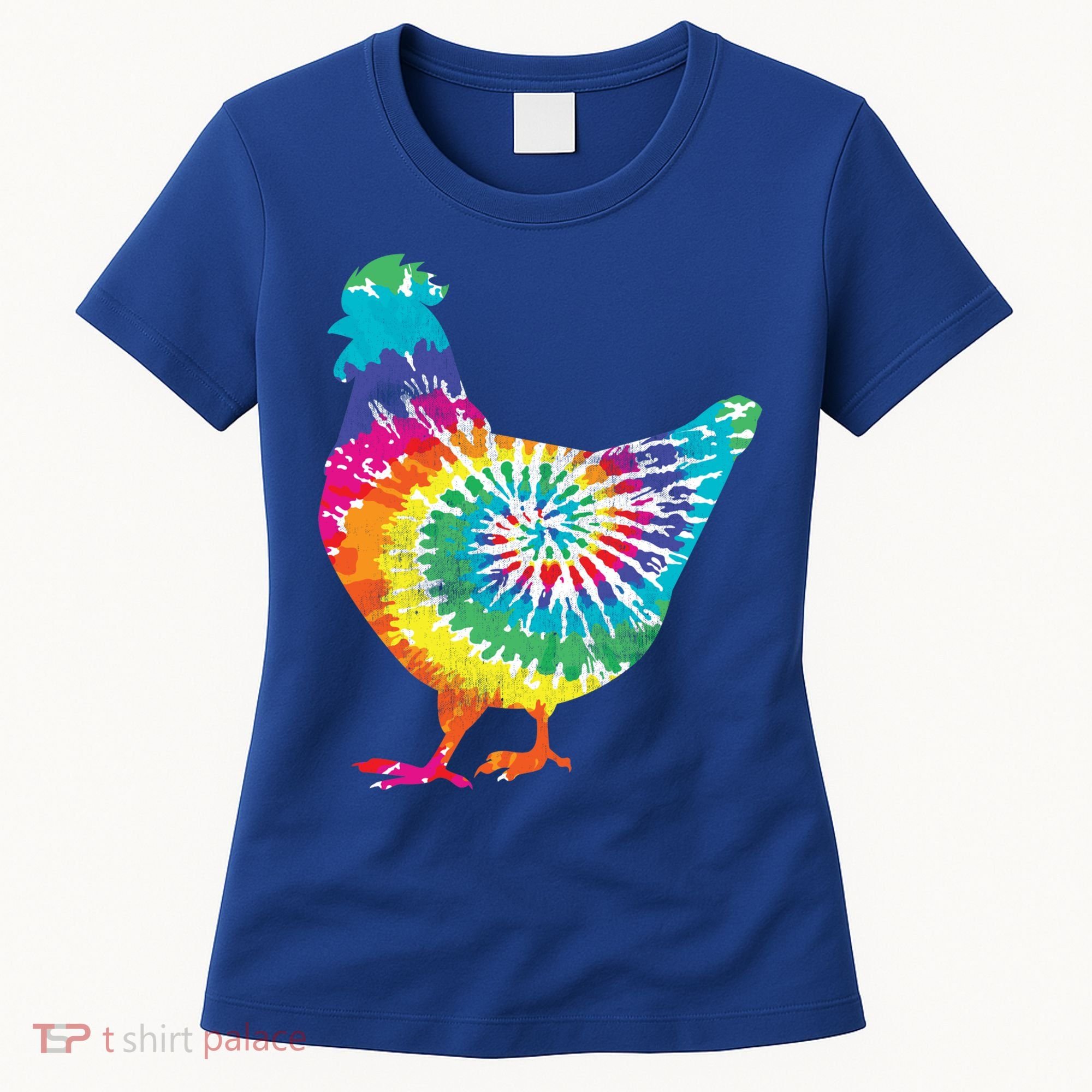 Tie Dye Chicken For Hippy Farmer Hobby Farm Gift Women's T-Shirt