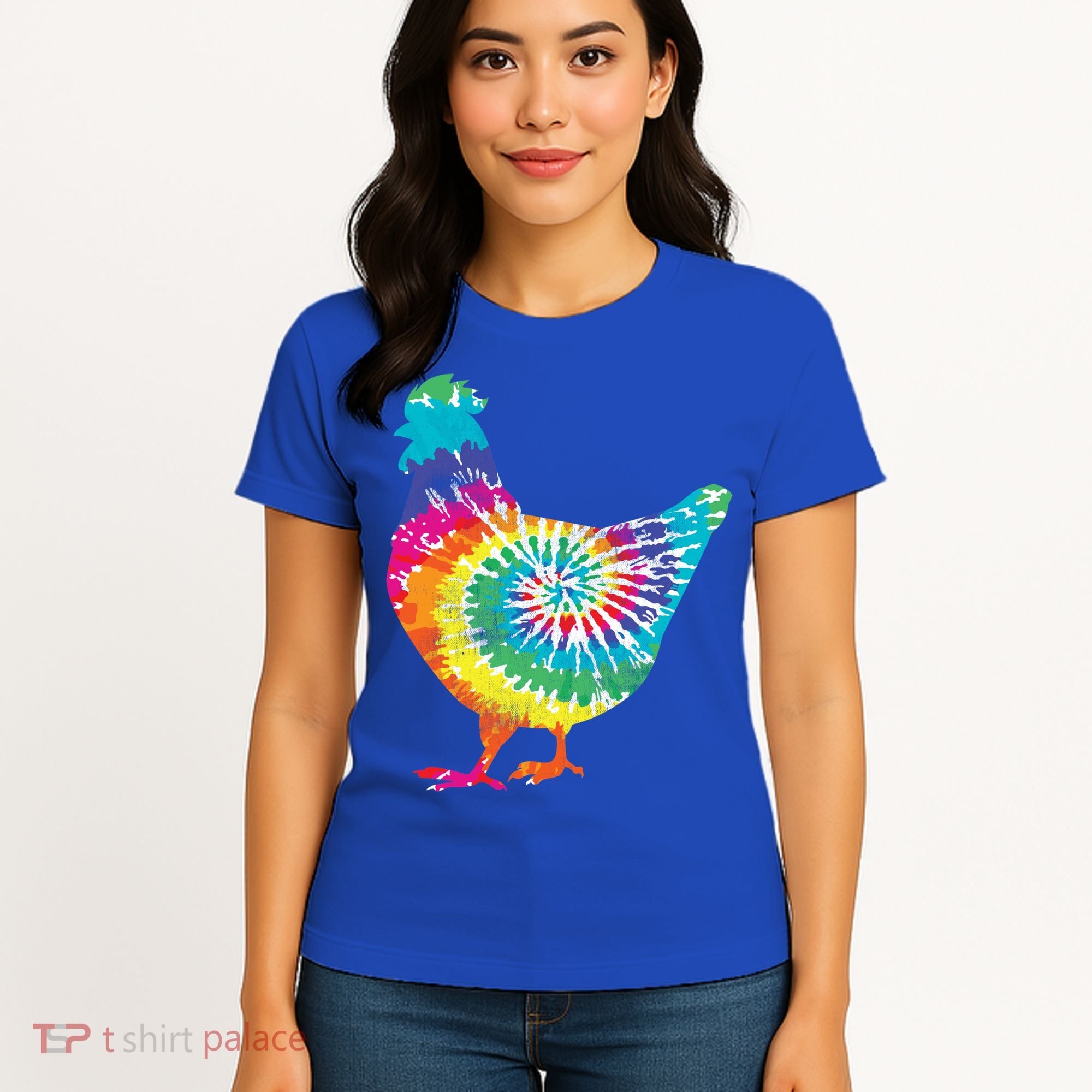 Tie Dye Chicken For Hippy Farmer Hobby Farm Gift Women's T-Shirt