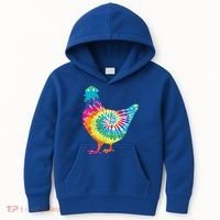 Tie Dye Chicken For Hippy Farmer Hobby Farm Gift Kids Hoodie thumb 0