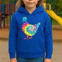 Tie Dye Chicken For Hippy Farmer Hobby Farm Gift Kids Hoodie thumb 3