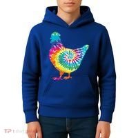 Tie Dye Chicken For Hippy Farmer Hobby Farm Gift Kids Hoodie thumb 4