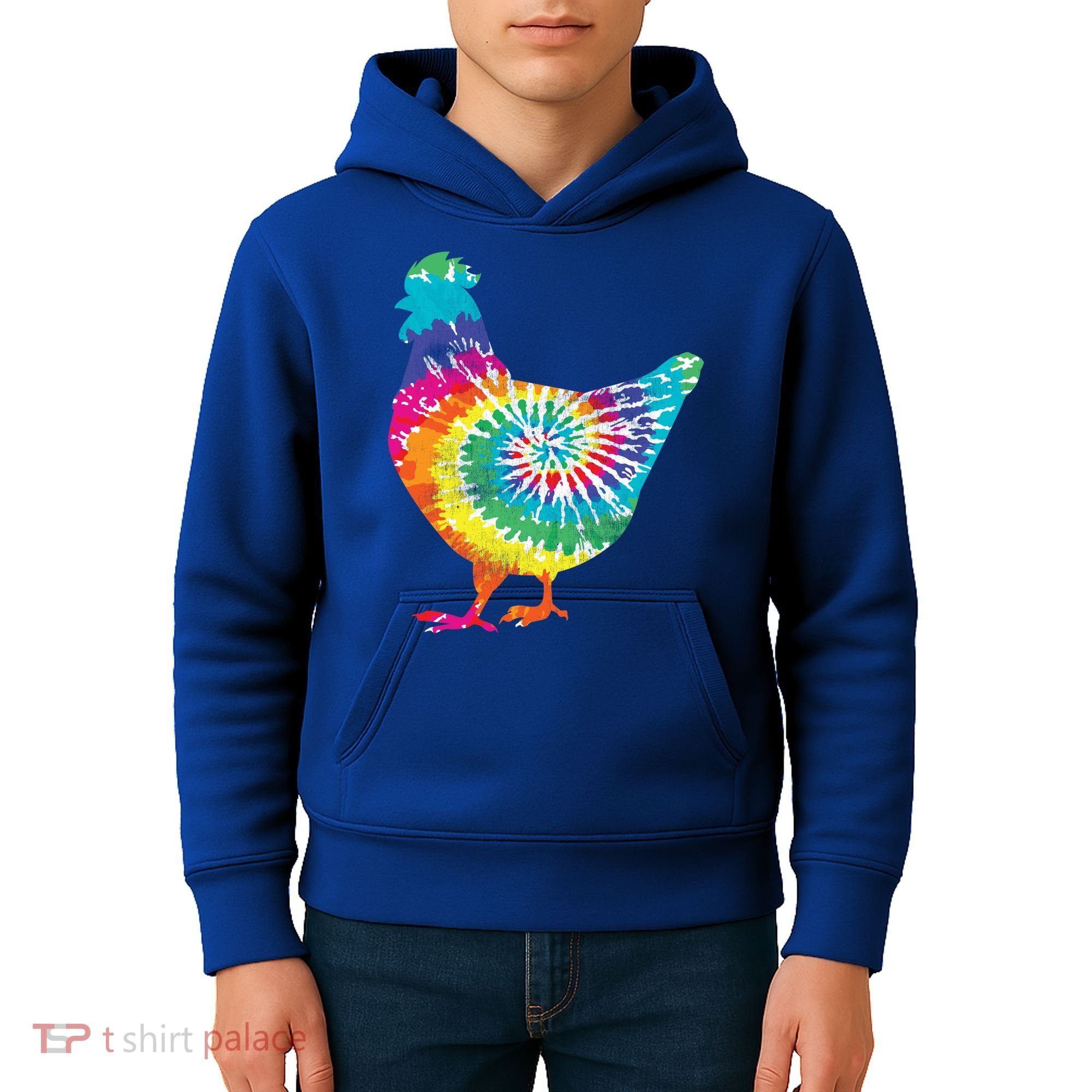 Tie Dye Chicken For Hippy Farmer Hobby Farm Gift Kids Hoodie
