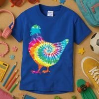 Tie Dye Chicken For Hippy Farmer Hobby Farm Gift Kids T-Shirt thumb 3