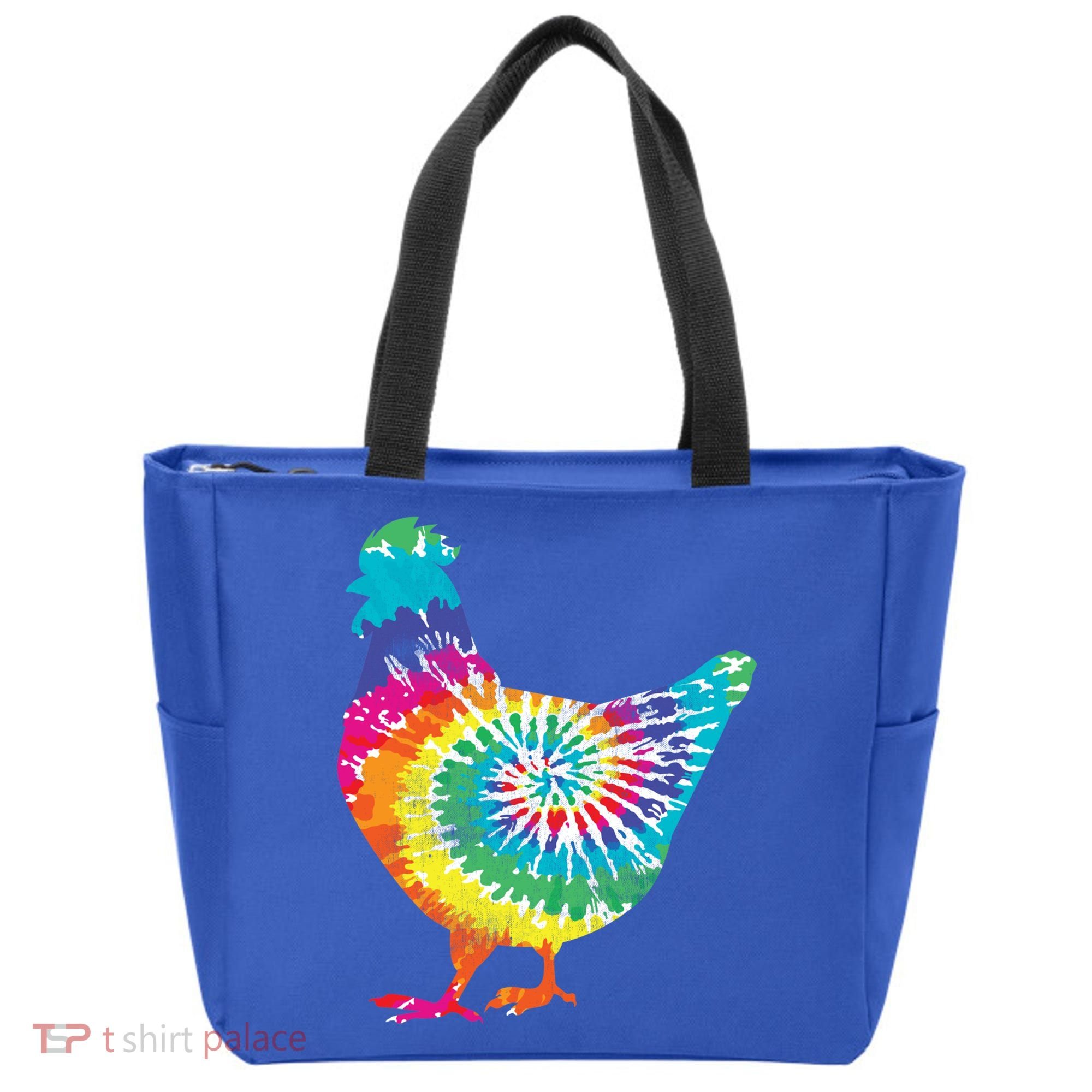 Tie Dye Chicken For Hippy Farmer Hobby Farm Gift Tote Bag
