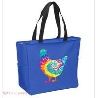 Tie Dye Chicken For Hippy Farmer Hobby Farm Gift Tote Bag thumb 2