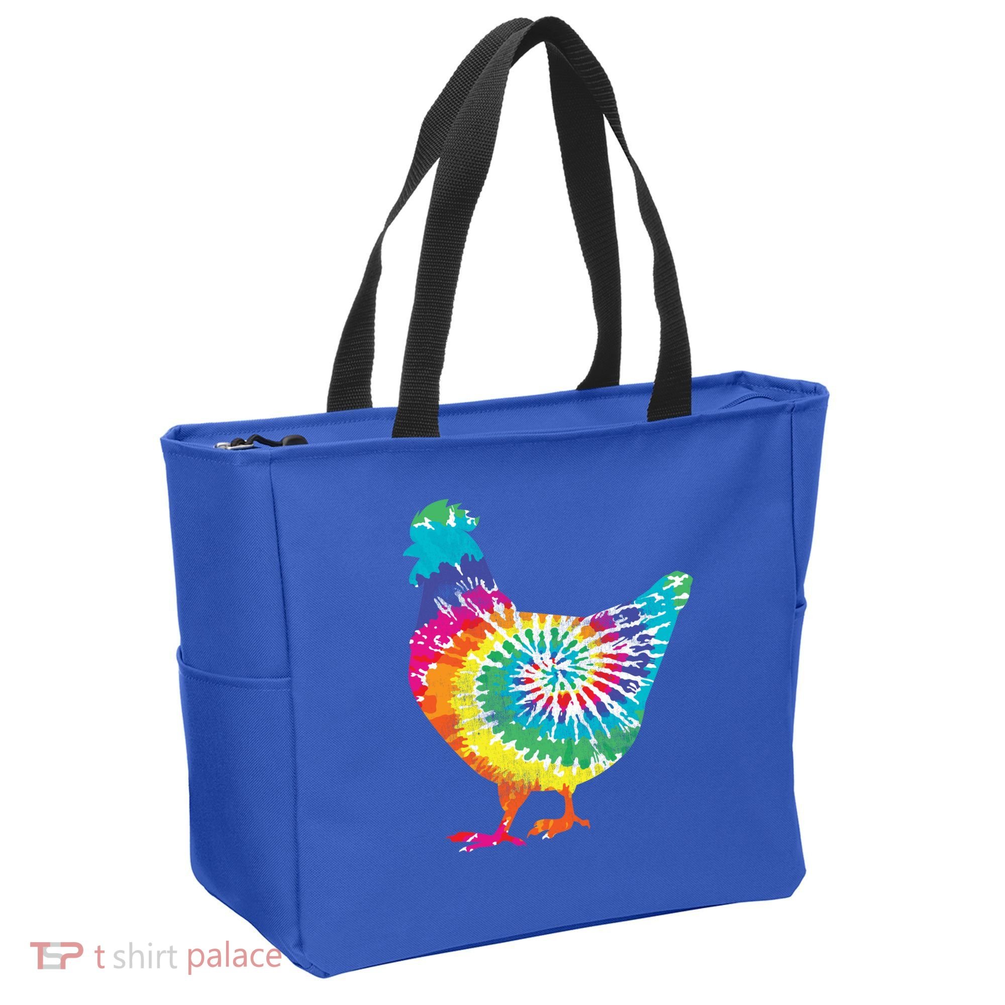 Tie Dye Chicken For Hippy Farmer Hobby Farm Gift Tote Bag