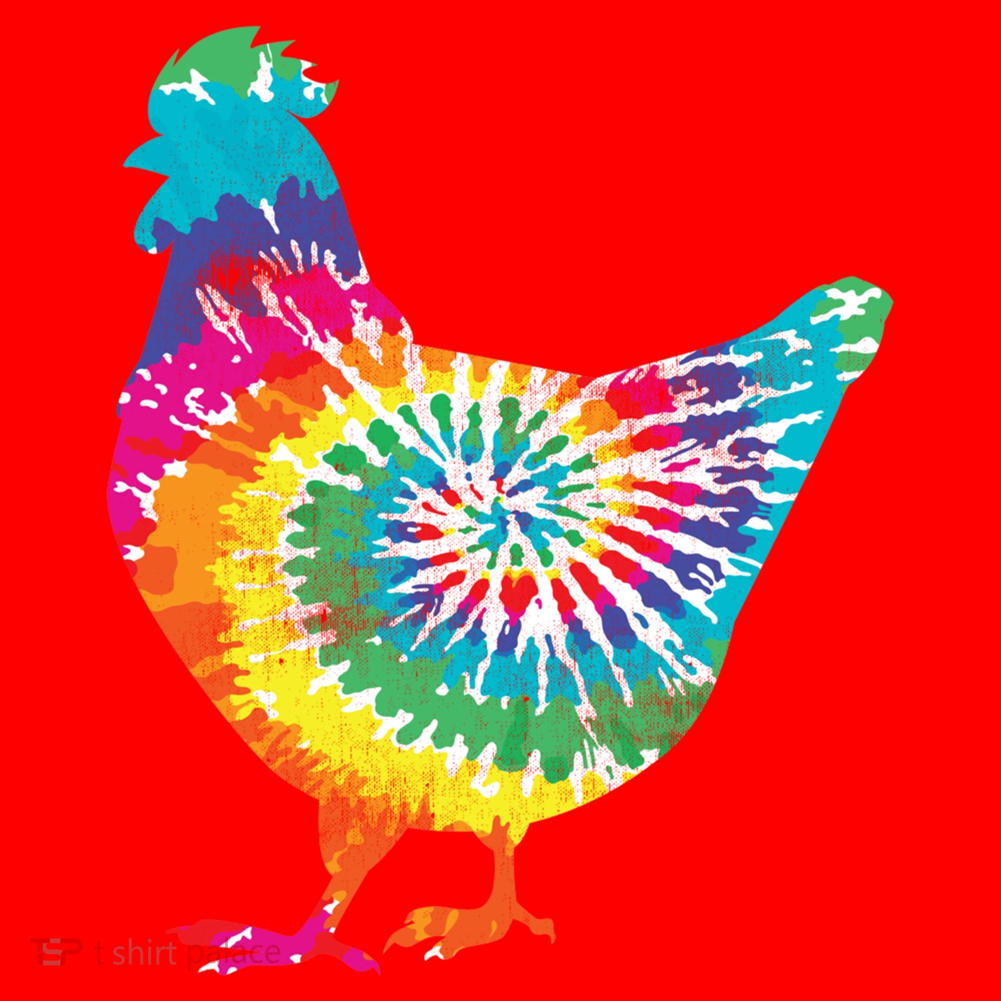 Tie Dye Chicken For Hippy Farmer Hobby Farm Gift Santa Hat