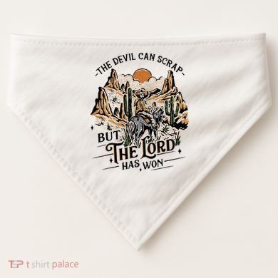 The Devil Can Scrap But The Lord Has Won Country Music USA-Made Doggie Bandana