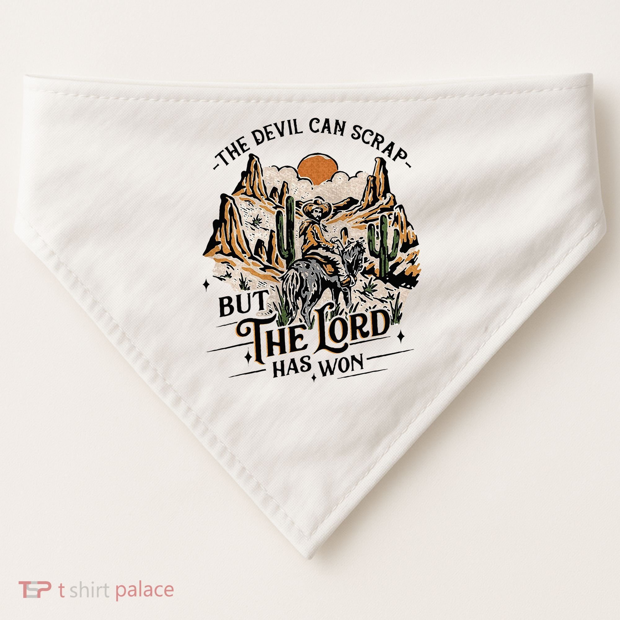 The Devil Can Scrap But The Lord Has Won Country Music USA-Made Doggie Bandana