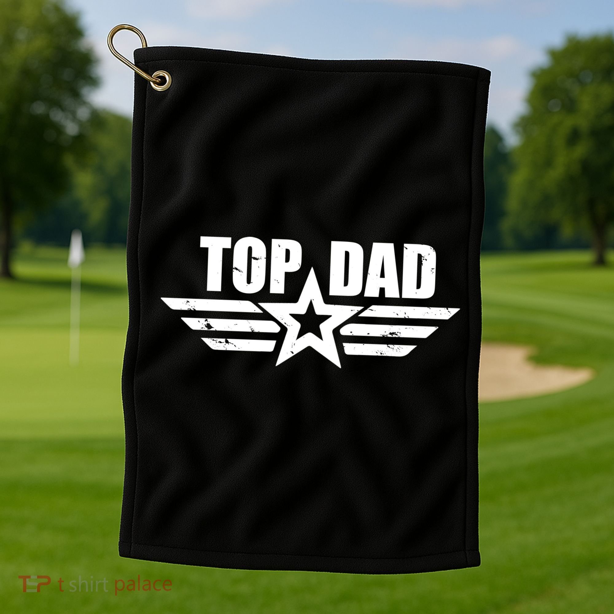 Top Dad Cool Fathers Day Gift Golf Towel