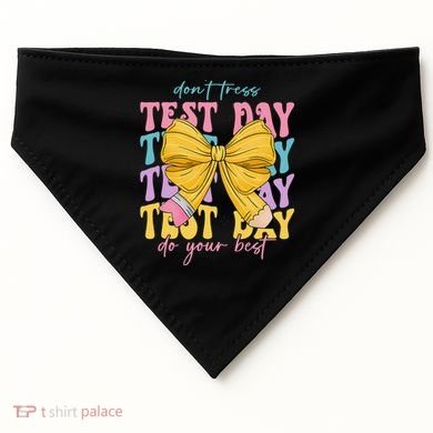 Test Day Couqette Bow Pencil Dont Stress Do Your Best USA-Made Doggie Bandana