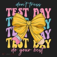 Test Day Couqette Bow Pencil Dont Stress Do Your Best Beanie thumb 2