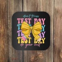 Test Day Couqette Bow Pencil Dont Stress Do Your Best Coaster thumb 0