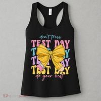 Test Day Couqette Bow Pencil Dont Stress Do Your Best Women's Tank Top thumb 3