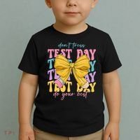 Test Day Couqette Bow Pencil Dont Stress Do Your Best Toddler T-Shirt thumb 2