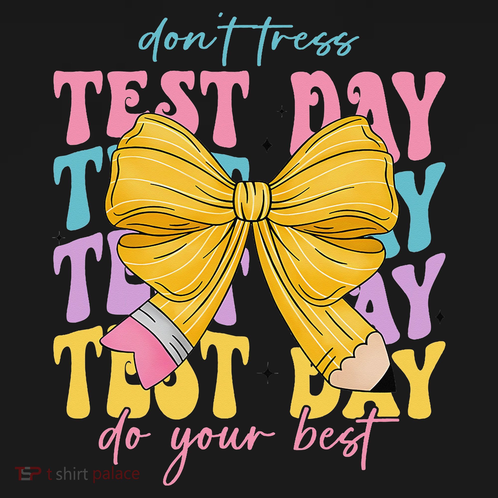 Test Day Couqette Bow Pencil Dont Stress Do Your Best Visor