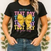 Test Day Couqette Bow Pencil Dont Stress Do Your Best Women's T-Shirt thumb 2