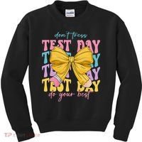 Test Day Couqette Bow Pencil Dont Stress Do Your Best Kids Sweatshirt thumb 0